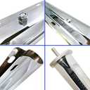 Stainless Steel Straight Spring Loaded Mud Flap Hanger Set 2.5" Bolt Spacing 30" Length with Aluminum Reflective Tapes fit for Semi Trucks, 2 pcs