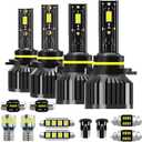 Light Bulbs Fit for Chevy Silverado 1999-2006,High Low Beam Combo 9005 9006 Lights with Cooling Fan,600% Brighter Powersports Bulbs Interior Lights Kit,Plug and Play,16PCS