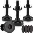 Furniture Leveling Feet Adjustable Heavy Duty Furniture Levelers for Cabinets Sofa Tables Chairs Raiser, Support 1320Lbs, T-Nut Kit 3/8- 16 Thread (4 Set, Black) (LONG)