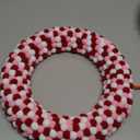 Valentine's Day Pom-Poms Wreath (12 inch in Diameter) Valentine Home Decor