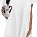 KISSMODA Womens Summer Tunic Tops for Leggings Casual Short Sleeve Long Shirts with Pockets (Small)