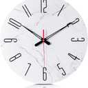 14in Glass Wall Clocks for Living Room Decor, Decorative Wall Clocks Battery Operated, Silent Kitchen Clocks, wall Clock for Bedroom