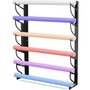 Wall Mount Vinyl Roll Holder, Metal Vinyl Holder, 6 Roll Vinyl Roll Storage - for Automotive Film, Wallpaper, Kraft, Wrapping Paper - Garage, Workshop,Car Wash Accessories