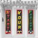 Oudain Racing Car Party Decorations 3 Racing Fans Banners 32. 8 ft Black and White Checkered Pennant Flag Banner, Hanging Race Car Birthday Party Decor for Indoor Outdoor School Game Supplies