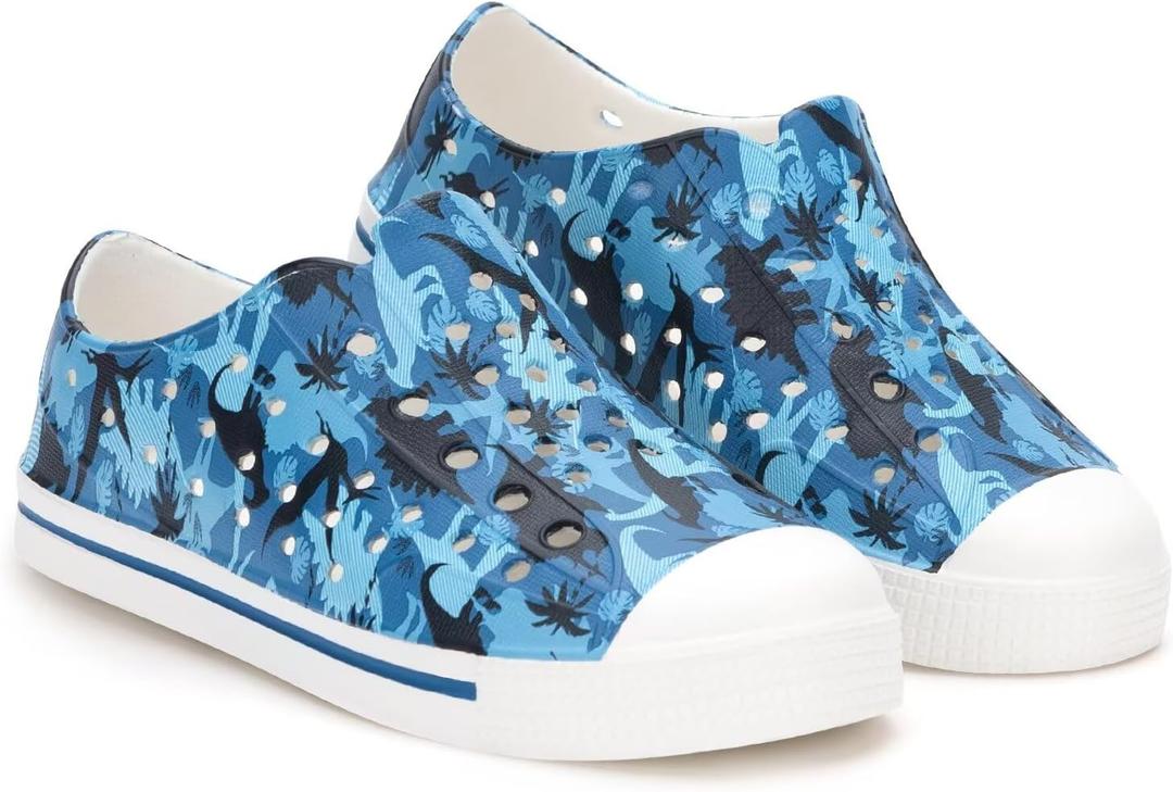 Kids Toddler Water Shoes Boys Girls Quick Dry Sandals Children Slip On Breathable Beach Swim Sneakers Outdoor/Indoor (Blue Navy Dino), Size: 5 Toddler