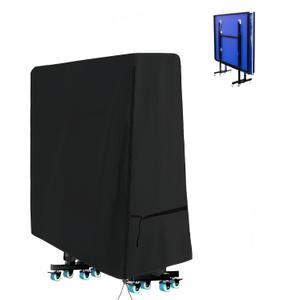 Saking Ping Pong Table Cover, Heavy Duty Table Tennis Table Cover Waterproof Sunproof Indoor & Outdoor, Fits Universal 9x5 FT Folding Tables, Windproof Cover with Zipper & Buckles, Black