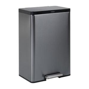Rubbermaid Elite Stainless Steel Step-On Garbage Can, 12 Gallon, Charcoal, Wastebasket for Home/Kitchen/Garage/Apartment/Office