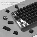 Womier Black Keycaps for Mechanical Keyboard, Shine Through Key caps PBT Custom Keycap Doubleshot, Universal Compatiability for 60 75 100 Percent Cherry Gateron MX Switches Keyboard, Black