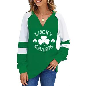 Easter Shirts Women Graphic Raglan Long Sleeve Festival Ladies Bunny Shirts (Green, M)