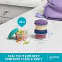 Sistema To Go Collection Mini Bites Small Food Storage Containers, 4.3 oz./127 mL, Pink/Green/Blue, 2 Count