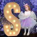 Marquee Light Up Letters, 4FT Marquee Letters, Large Light Up Letter for Party Decor, Mosaic Balloon Frame, Cardboard Letter for Birthday Wedding Engagement Party Decorations, Giant Letter S