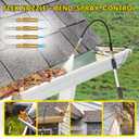 24FT Reach Gutter Cleaning Tools from Ground, Rain Gutter Cleaner Tool, Telescopic Gutter Cleaning Tool with Bendable Wand and Hose Attachment