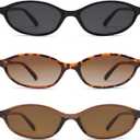 Retro Oval Cat Eye Sunglasses for Women Y2k Trendy Narrow Sunnies Designer Sun Glasses AR82253