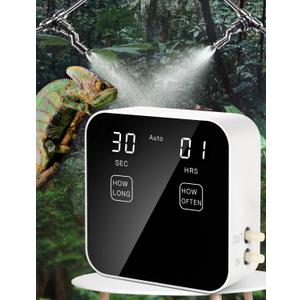 Reptile Mister Automatic, Quiet Reptile Misting System with Timer, Reptile Fogger Humidifiers with Fine Water Mist Nozzles, Terrarium Mister Humidifiers with Water Shortage Protection (Touch 2nd Gen - Upgraded Version)