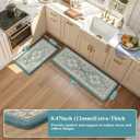 Collive Boho Anti Fatigue Kitchen Mats Sets 2 Piece Non Skid Kitchen Mats for Floor Cushioned Kitchen Rugs and Mats Waterproof Ergonomic Comfort Standing Mat Runner for Kitchen,Home,Office,Laundry 17.3"x47"+17.3"x29"