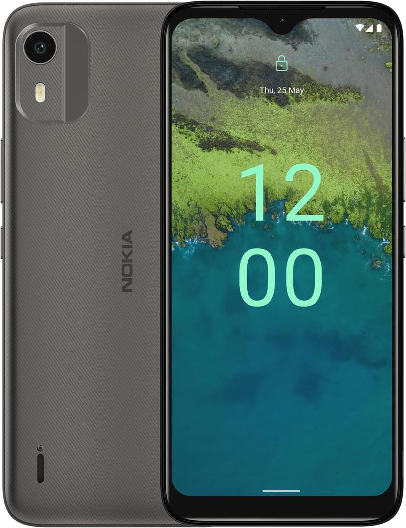 Nokia C12 | Android 12 | Unlocked | Dual SIM | 2 Day Battery | 2GB RAM | 64GB Storage | 6.3" Inch Screen | 8MP Camera | Charcoal | Not Compatible with Verizon or AT&T