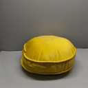Velvet Floor Pillows Round Chair Cushion Couch Throw Pillow Soft Pouf Seat Mattress Bean Bag for Reading Nook Play Room (19.7",Yellow)