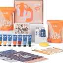 Sculpd - The Original Pottery Kit for Adults - Includes Air Dry Clay for Adults, Sculpting Tools, Varnish, Paint Brushes, Guides, Couples Date Night Arts & Crafts Set, Gloss Varnish with Earth Tones