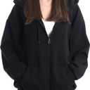Oversized Women's Zip Up Hoodie Lightweight Soft Baggy Drop Shoulder Sweatshirt Jacket (Medium)