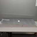 SONGMICS Jewelry Cabinet Armoire, Lockable Wall-Mounted Organizer Unit with 2 Plastic Cosmetic Storage Trays, Full-Length Frameless Mirror, White UJJC001W01