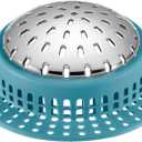 Drain Hair Catcher, Upgraded Drain Catcher with Silicone Designed for Regular Drains, Catch Hair Easily Without Slowing Drainage, Prevent Clogging Plug Hole Hair Catcher (Light Blue)