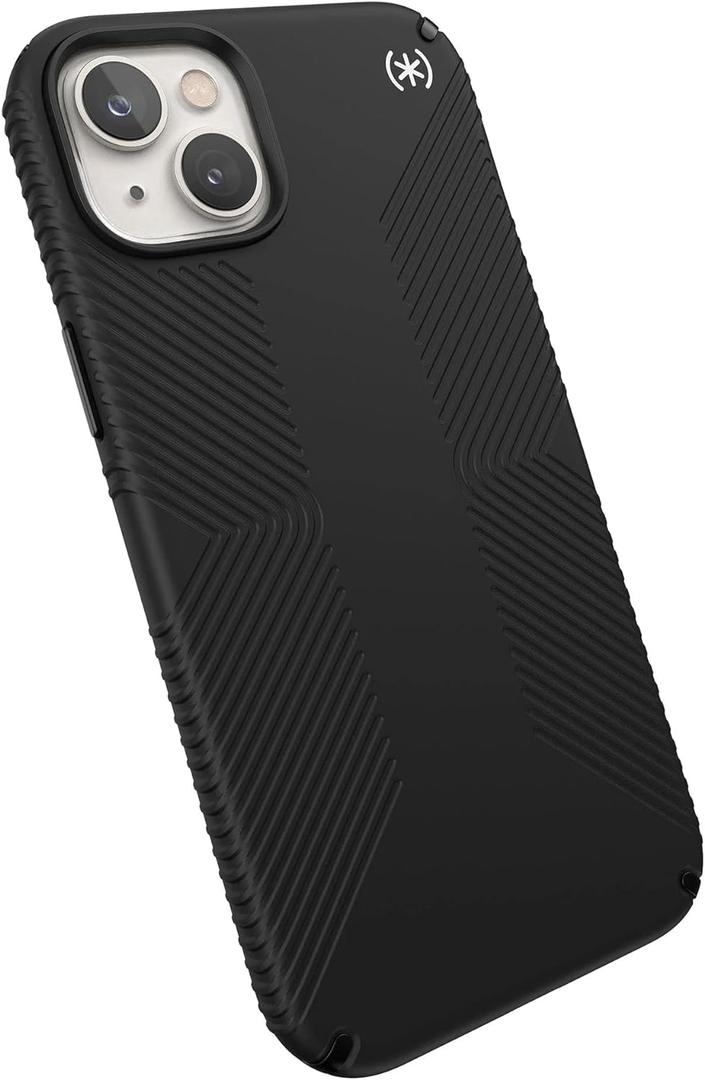 Speck iPhone 15 Plus & iPhone 14 Plus Case - MagSafe Compatible, Drop Protection, Soft Touch Grip - Presidio2 Grip Black