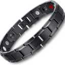 Ultra Strength Magnetic Bracelet - 3,500 Gauss Per Magnet -Magnetic Bracelets for Men Woman - Adjustable Length -Pulseras Magneticas (Black)