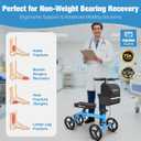 WHLICKS Premium Knee Scooter for Adults for Foot Surgery, Foldable & Steerable Knee Walker with Dual Brakes, Medical Knee Scooter for Broken Foot Injured, Lightweight Leg Scooter for Broken Ankle