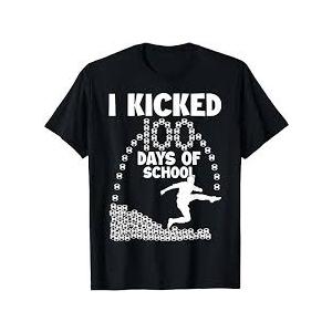 I Kicked 100 Days Of School Soccer 100th Day Balls For Boys T-Shirt