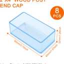 (8 PCS) 2x4 Wood Post Rubber End Caps (1.57" x 3.15") Waterproof and Weather-Resistant Rubber Caps for Table Legs, Chair Legs, Armrests, and Outdoor Lumber Posts (Transparent)