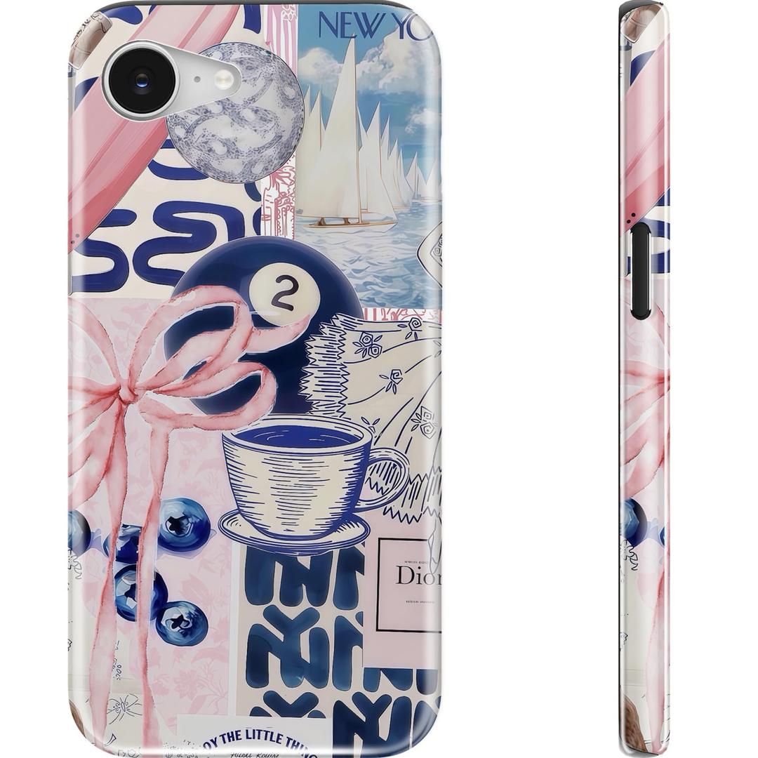Goodon for iPhone 16e Case, Cute Preppy Floral, MagSafe Compatible