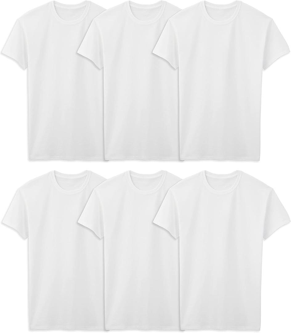 Fruit of The Loom Men's Crew Tee Undershirts, Moisture Wicking & Tag Free, X-Large Tall