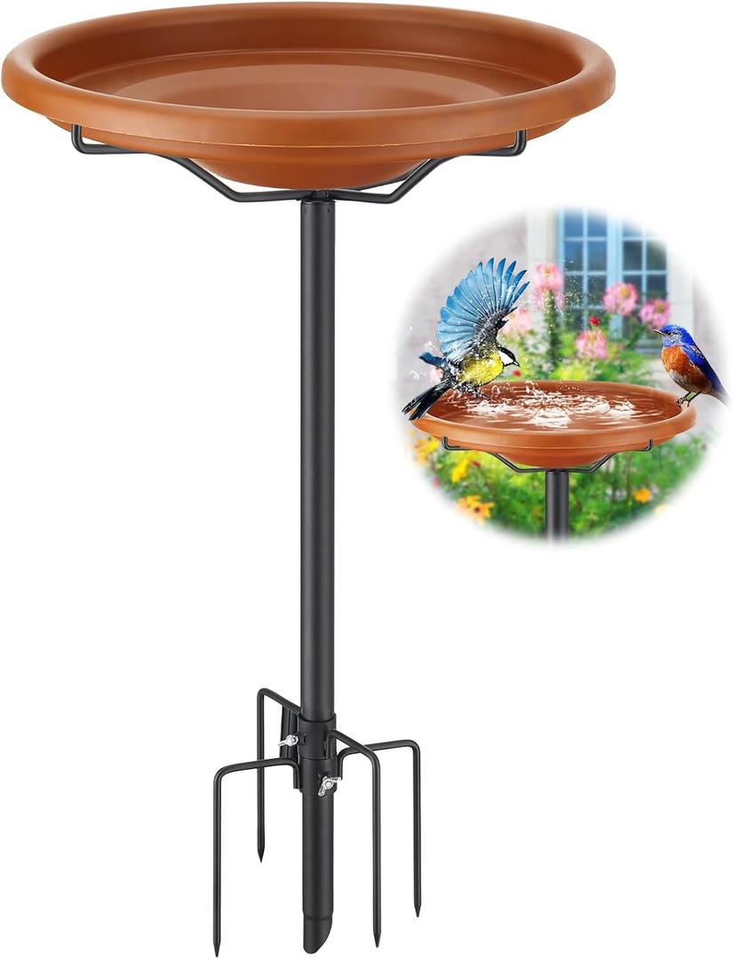 Bird Bath for Outside, 35 inch Bird Baths for Outdoors, Heavy Duty Outdoor Bird Bath with Bowl