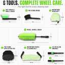 Car Wheel Detailing Kit - 8-Piece Brush Set for Rims & Tires