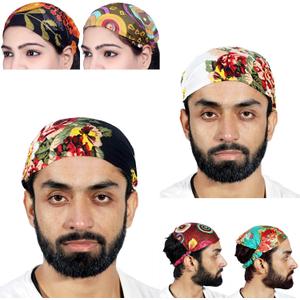 SARJANA Pack of 10 Pieces Womens Mens Headband Wide Hair Bands Bandana Colorful Boho Head Wraps (Cotton Printed)