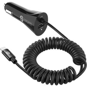 Syncwire iPhone Car Charger - Upgrade [Apple MFi Certified] 4.8A/24W Car Charging Adapter with Built-in Coiled Lightning Cable for Apple iPhone 14/13/12/11/Xs/XS Max/XR/X/8/7/6 Plus, iPad & More (5FT)