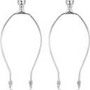 PATIKIL 9 Inch Lamp Harp Kit with Finial, 2 Set Detachable Shade Bracket Holder, DIY Lighting Accessories for Table Floor Lamps, Chrome