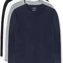 Brix 4 Pack Boys Long Sleeve Shirts Cotton Basic Tees Youth Layering T-Shirts Tagless 14/16