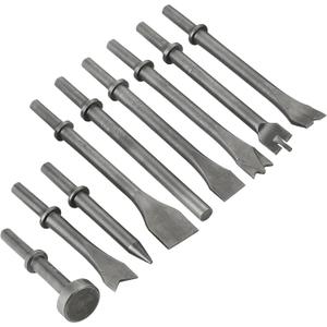 9 Pcs Air Hammer Pneumatic Chisels Tools, 9pcs 0.401'' (10mm) Shank Heavy Duty Pneumatic Air Hammer Chisels, Air Hammer Punch Chipping Bits Tool