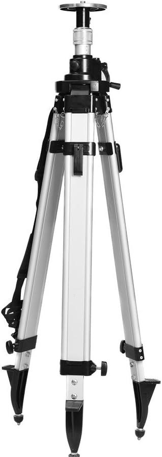 AdirPro Universal Survey Tripod  Laser Level Tripod  Transit Level Tripod - Quick Clamp - Contractor Tripod 5/8 x 11 Thread (Silver Aluminum)