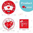200 Pcs Graduation Nurse Party Decorations Doctor Nurse Week Party Plates Include 9 Inch 7 Inch Paper Disposable Plates Lunch Napkin Medical Birthday Party Tableware Set for Nursing School(Red)