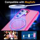 Magnetic Stand for Samsung Galaxy S26 Ultra Case, Hot Pink | 10FT Certified Drop Protection, with Ring Kickstand, Matte Translucent Slim Cover