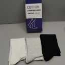 Cotton Compression Socks for Women&Men 15-20mmHg Knee High Cute Support Sock for Nurses, Pregnant Women, Travel (Small-Medium, 3 Pairs-black&grey&white)