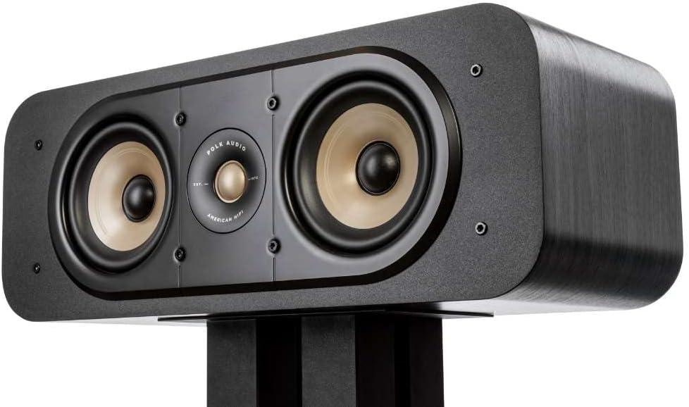 Polk Audio Signature Elite ES30 Center Channel Speaker - Hi-Res Audio Certified and Dolby Atmos & DTS:X Compatible, 1" Tweeter & Two 5.25" Woofers, Dual Power Port for Effortless Bass,Black 
