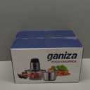 GANIZA Food Processors, Electric Food Chopper with Meat Grinder & Vegetable Chopper - 2 Bowls (8 Cup+8 Cup) with Powerful 450W Copper Motor - Includes 2 Sets of Bi-Level Blades for Fruits/Meat/Nuts (Black)