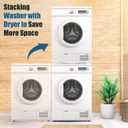Washer Dryer Stacking Kit, Universal 29"/28"/27"/26"/25"/24" Stackable with Pull-Out Drying Rack, Adjustable Stacking Kit for Washer and Dryer, Connecting Frame with Ratchet Strap