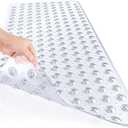 AmazerBath Shower Mat Non Slip 40 x 16 Inches, Shower Stall Mats with Suction Cups and Drain Holes, Non Slip Bath Mat for Tub for Elderly & Kids, Clear