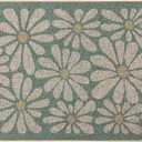 SHIYUE Spring Cyan Floral Decorative Doormat, Seasonal Summer Low-Profile Switch Rug Door Mat Floor Mat for Indoor Outdoor 17x29 Inch SYCH03