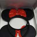 2 Pcs Red Mouse Ears Sequin Headbands,Shiny Bows Headbands, A Perfect Addition to Your Trip Essentials Accessories for Women Grils Princess Decoration Costume Cosplay