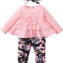 XUANHAO Baby Girl Clothes Infant Toddler Girl Clothes Fall Winter Outfits Long Sleeve Ruffle Tops Girls Pants Sets 3-24M